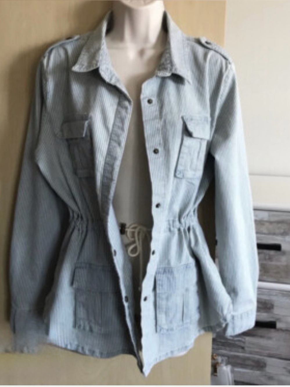 Universal Thread Blue Striped Utility Field Jacket